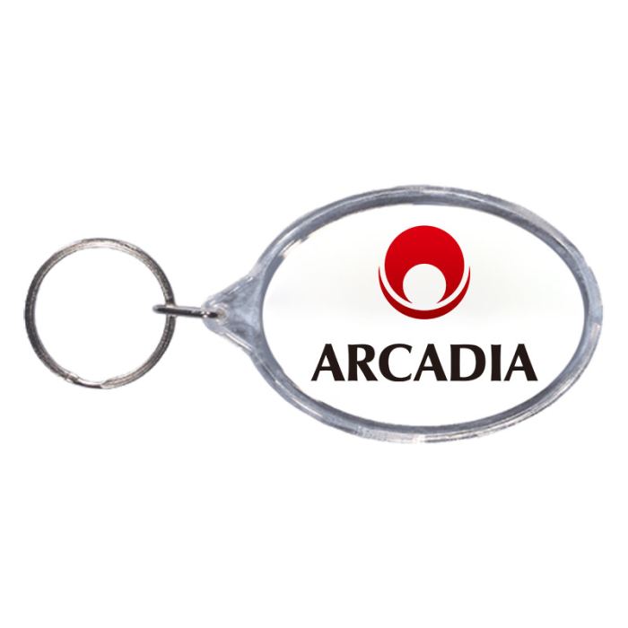 1.5x2.25 Inch Custom Printed Full Color Oval Acrylic Keytags