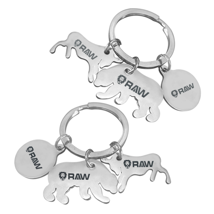 Custom Bull and Bear Stainless Steel Key Chains