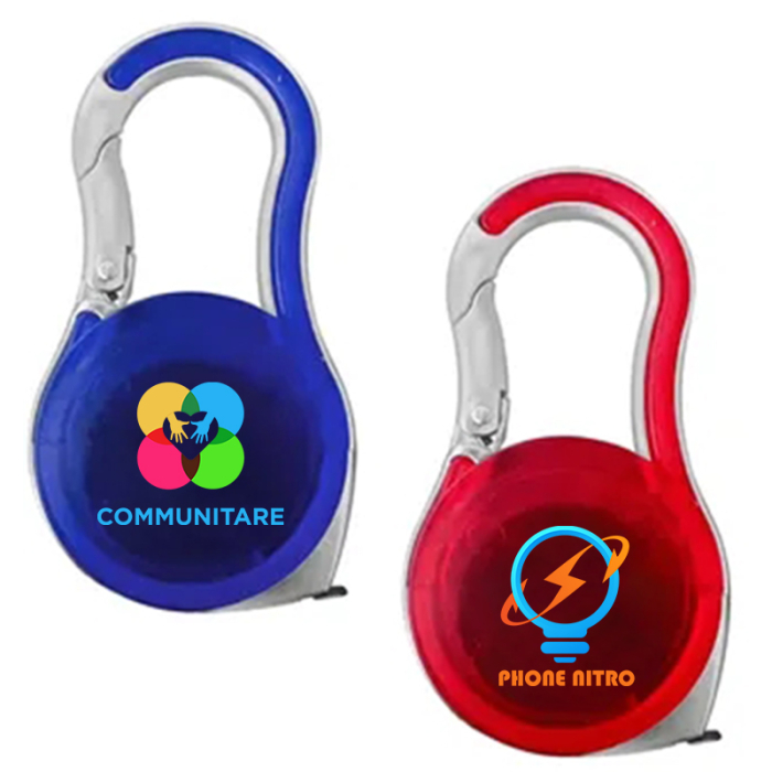 Custom Carabiner Keychains with Built-In Measuring Tape