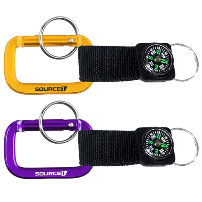Custom Carabiners with Strap and Compass
