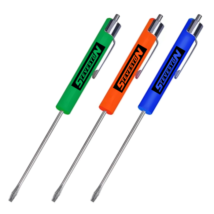 Custom Compact Flathead Pocket Pen Screwdrivers with Magnetic Top