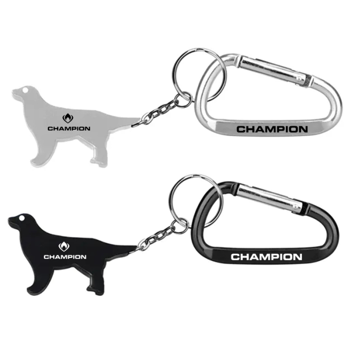 Custom Dog Shape Bottle Opener Key Chains with Carabiner