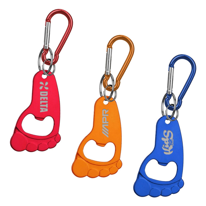 Custom Foot Shaped Bottle Opener Key Holders and Carabiner