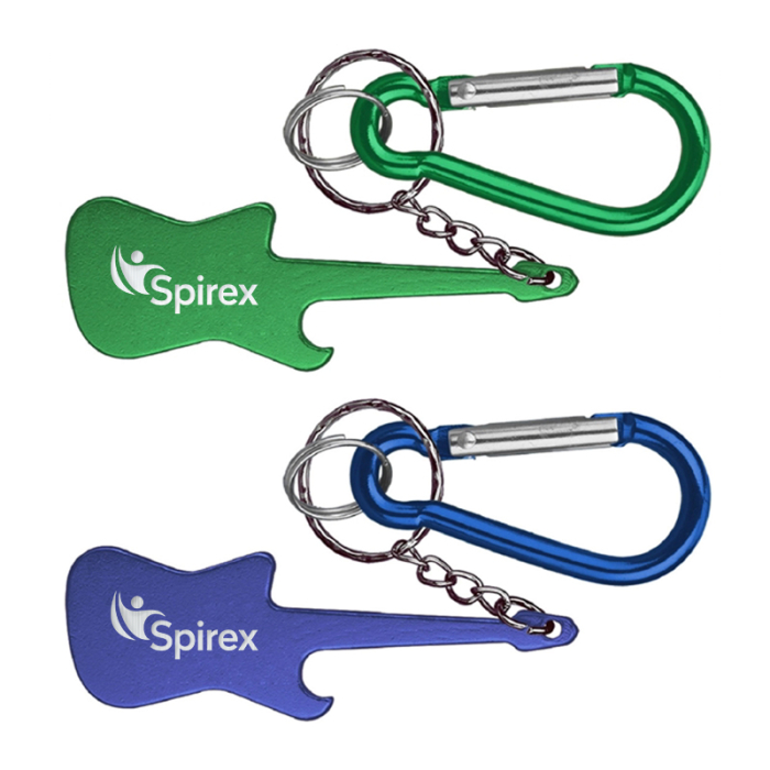 Custom Guitar Shaped Bottle Opener Key Holders and Carabiner