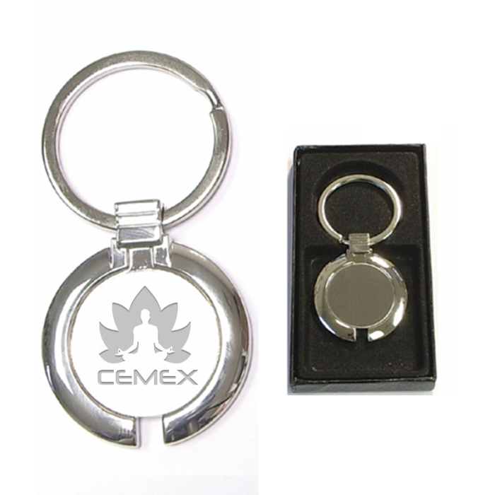 Custom Imprinted Chrome Metal Key Holders with Gift Case
