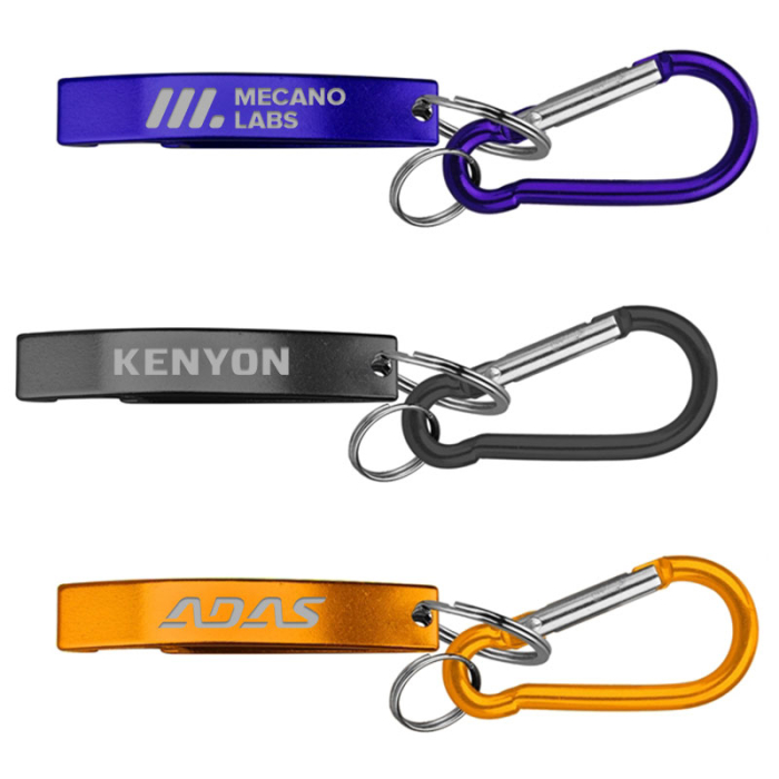 Custom Jumbo Size Eye Shape Bottle Openers with Key Ring and Carabiner