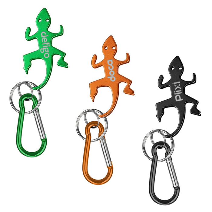 Custom Lizard Shaped Bottle Opener Key Holders and Carabiner