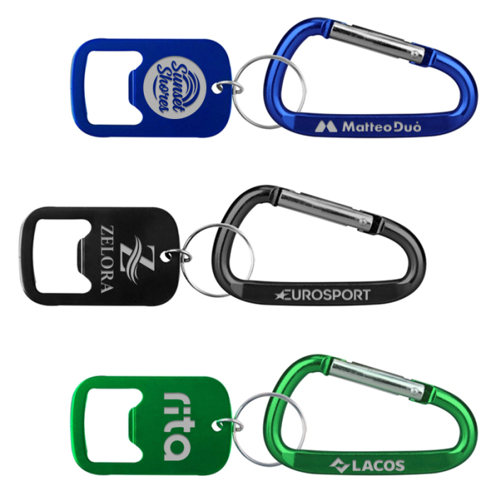 Custom Metal Bottle Openers with Key Ring and Carabiner