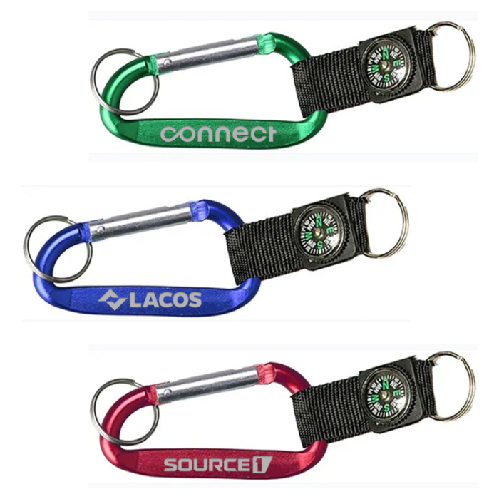 Custom Monster Carabiners with Compass and Split Key Ring