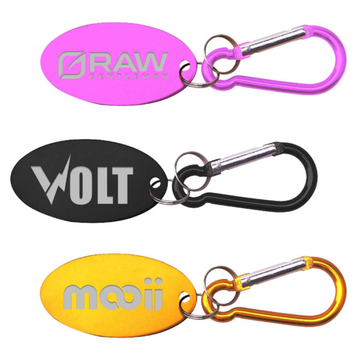 Custom Oval Shaped Aluminum Key Holders and Dog Tag