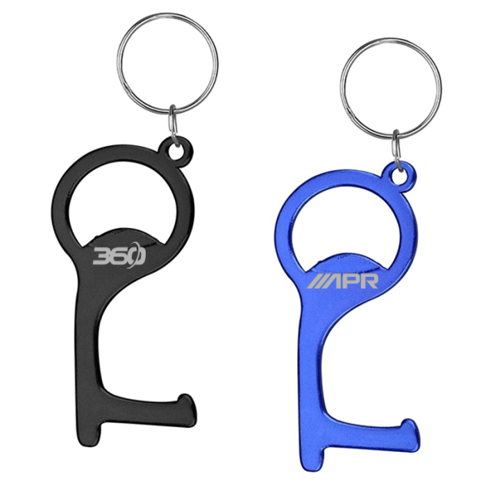 Custom PPE Hygiene Door Opener Closers with Key Chain