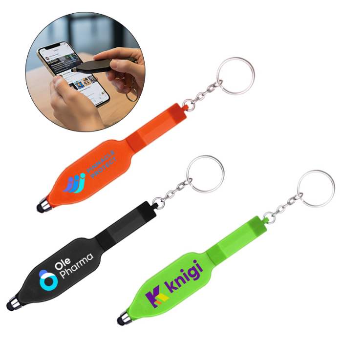Custom PPE Stylus Shaped Door Opener Closers with Key Chain