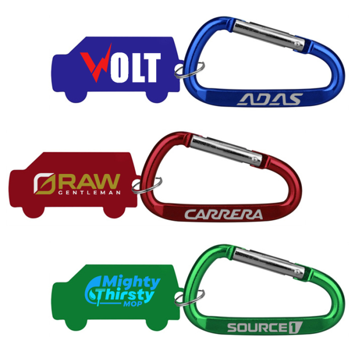 Custom Printed Aluminum Key Holders and Dog Tags with Carabiner