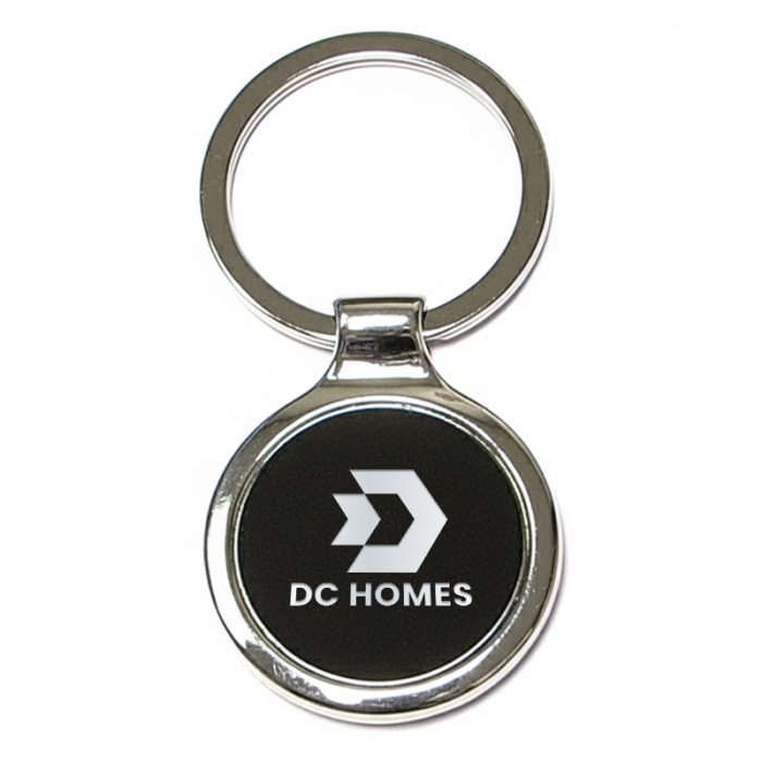 Custom Printed Chrome Metal Key Holders
