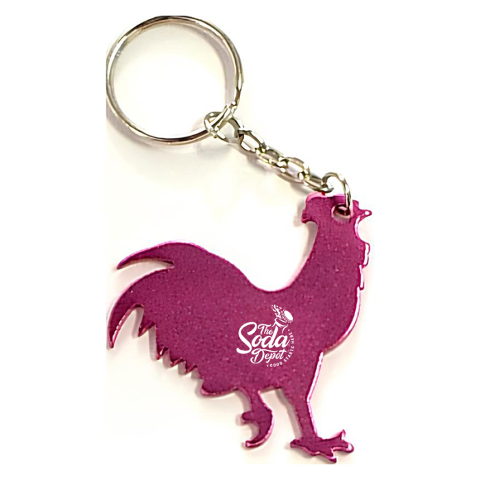 Custom Printed Rooster Shape Bottle Opener Key Chains