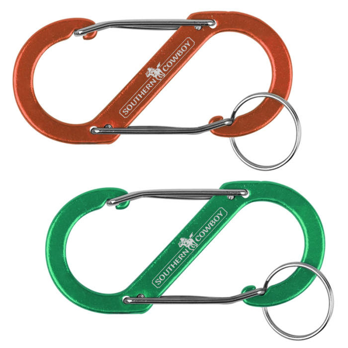 Custom Printed S Shaped Carabiners with Key Ring