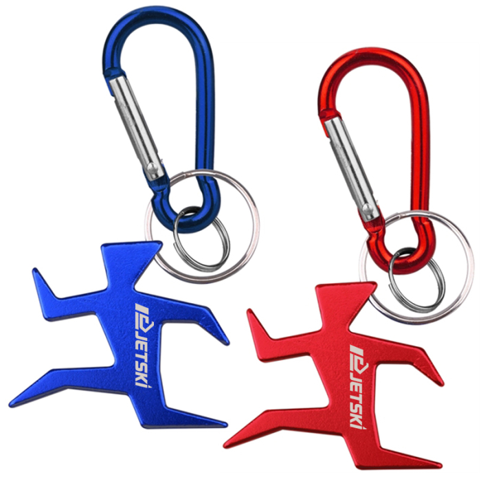 Custom Runner Shape Bottle Openers and Carabiner