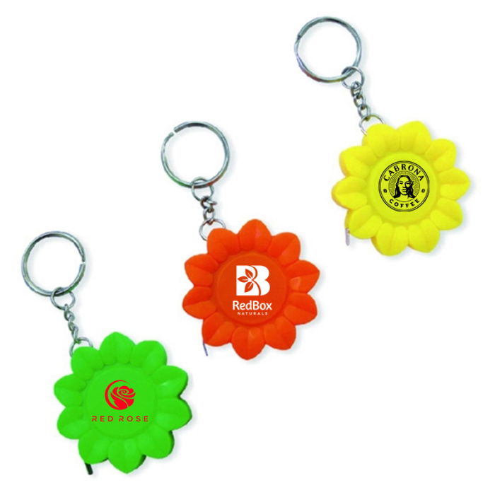 Custom Sunflower Shape Tape Measure Key Chains