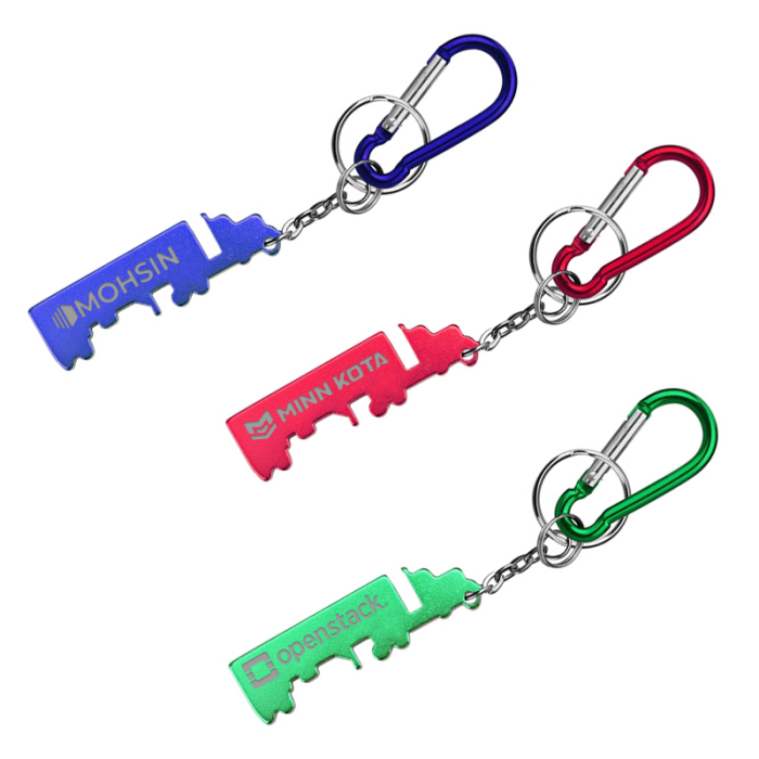 Custom Truck Shape Bottle Opener Key Chains and Carabineers