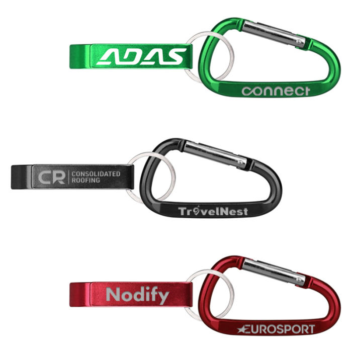 Customized Deluxe Can and Bottle Opener Key Chains and Carabiner