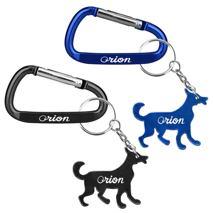 Customized Dog Shape Bottle Opener Key Chains with Carabiner