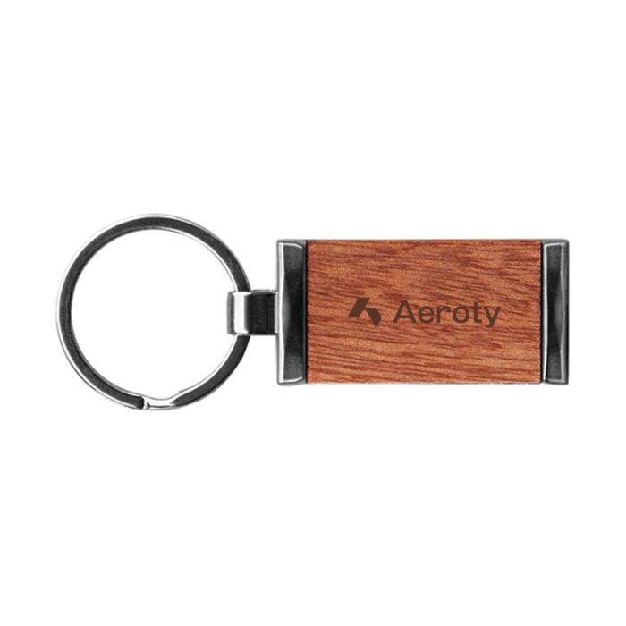 Customized Grafton Gunmetal Wood Rectangular Key Chains
