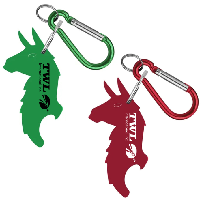 Customized Llama Shape Bottle Opener Key Rings with Carabiner