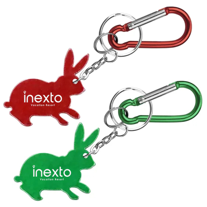 Customized Rabbit Shape Bottle Openers with Key Chain and Carabiner