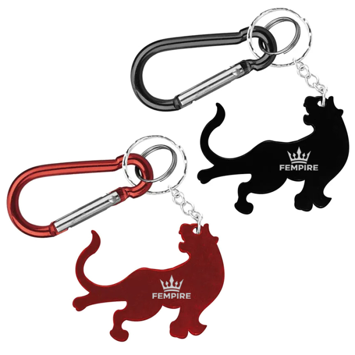Customized Tiger Shape Bottle Opener Key Chains with Carabiner