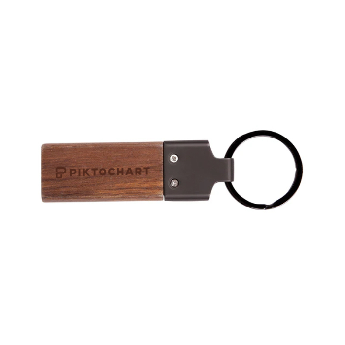 Imprinted Belmont Wood Key Chains