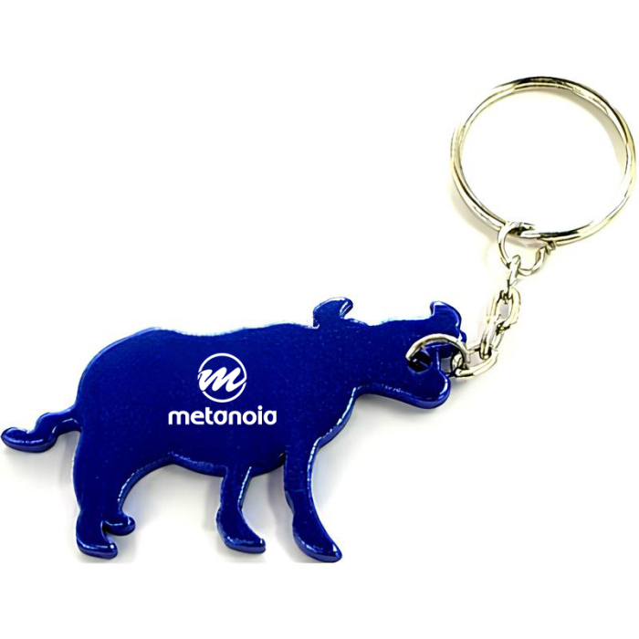 Imprinted Cow Shape Bottle Opener Key Chains