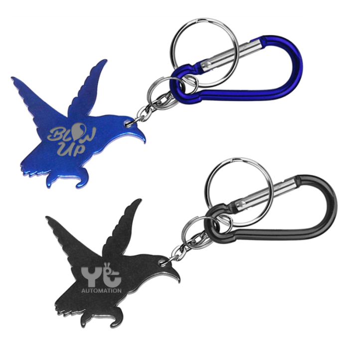 Imprinted Eagle Shape Bottle Opener Key Chains and Carabiner