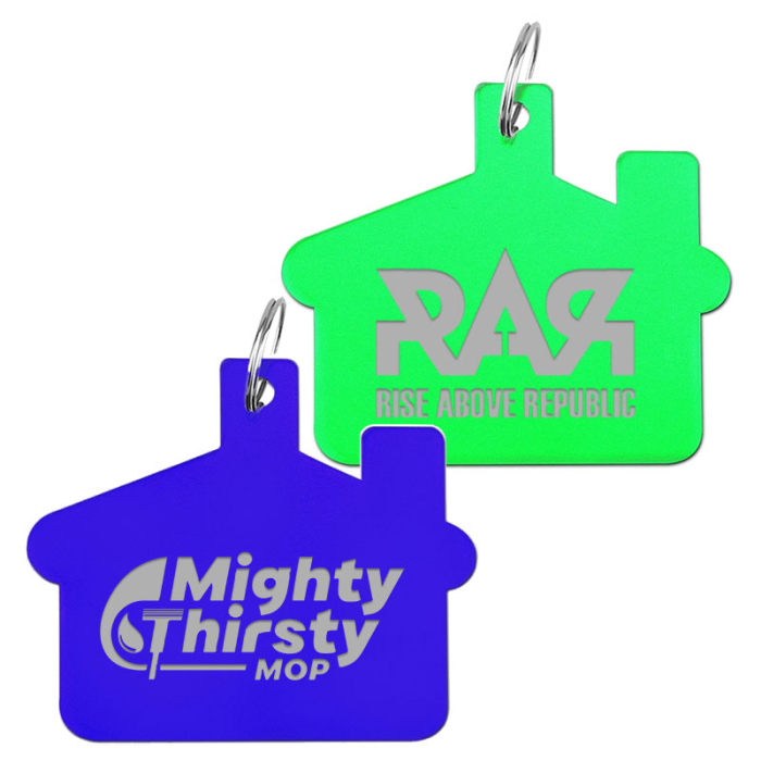 Imprinted House shaped Aluminum Key Holders and Dog Tag