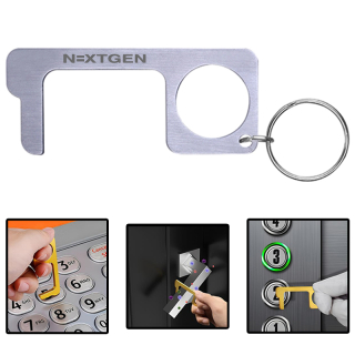 PPE Stainless Steel Door Opener Closers with Key Chain