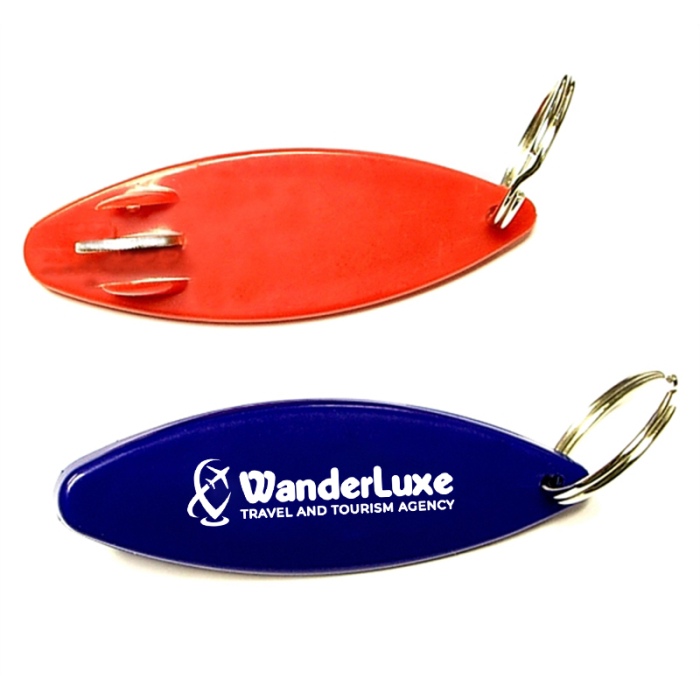 Imprinted Surfboard Shaped Bottle Opener Key Chains
