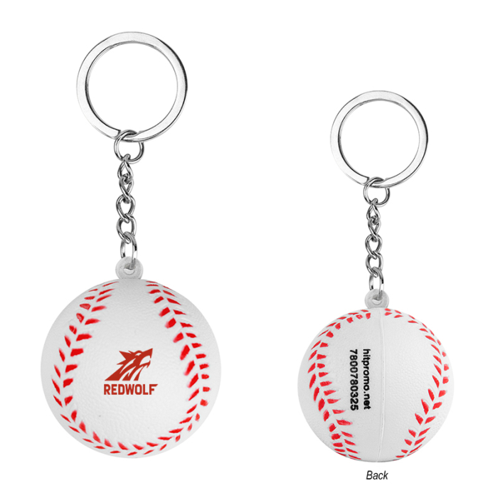 Personalized Baseball Stress Reliever Keychains