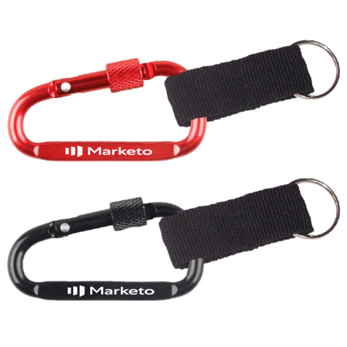 Personalized Carabiners with Secured Screw and Strap