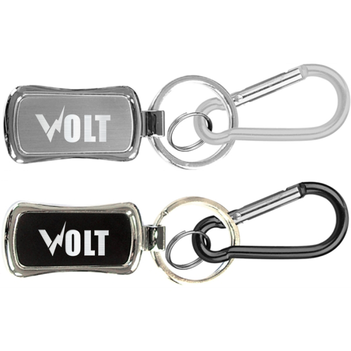 Personalized Chrome Metal Key Holders with Carabiner