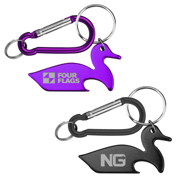Personalized Duck Shape Bottle Openers with Key Chain and Carabiner