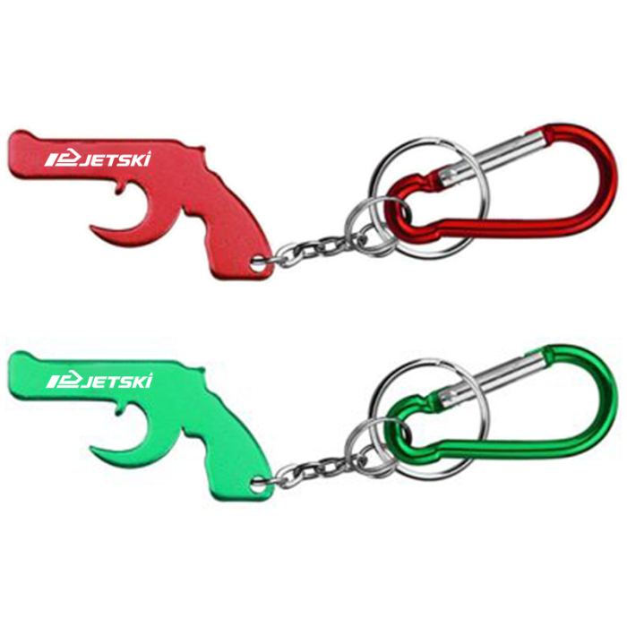 Personalized Gun Shape Bottle Opener Key Chains and Carabineers
