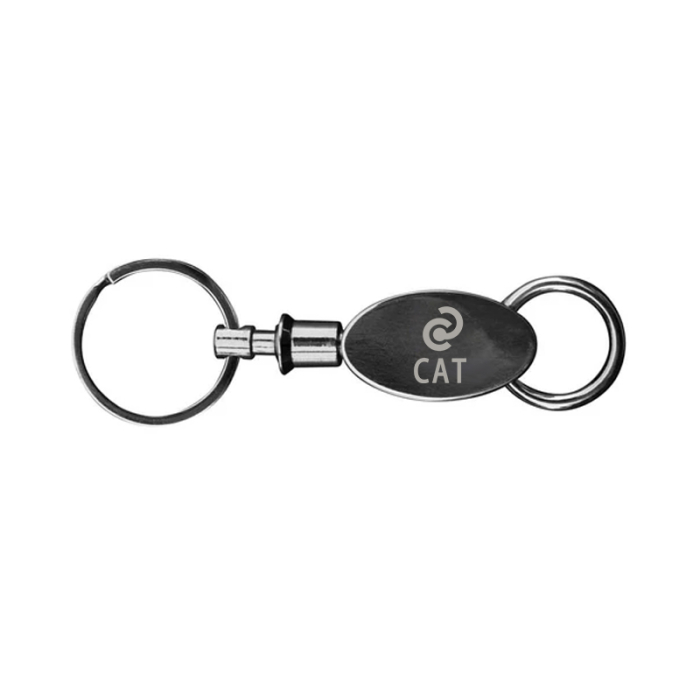 Personalized Gunmetal Elliptical Key Chains