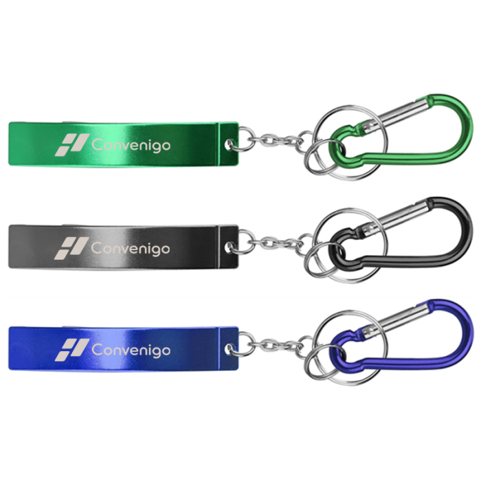 Personalized Jumbo Size Plain Bottle Openers with Carabiner and Key Chain