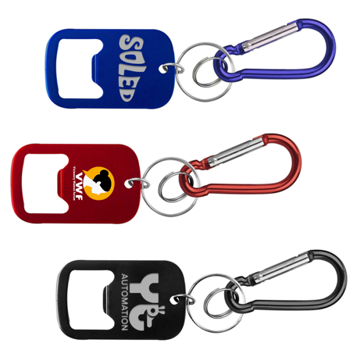 Personalized Metal Bottle Openers with Key Ring and Carabiner