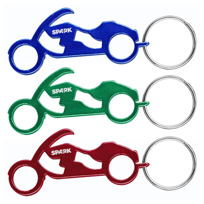 Personalized Motorcycle Shaped Bottle Opener Key Holders