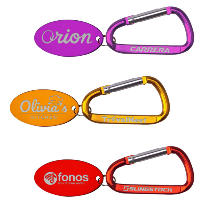 Personalized Oval Shaped Aluminum Key Holders and Dog Tag