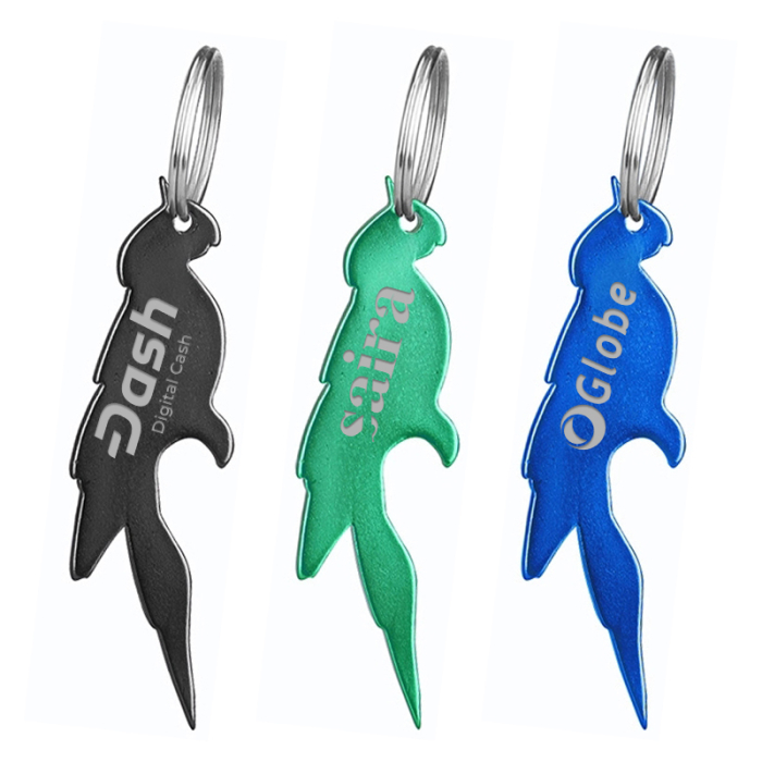 Personalized Parrot Shaped Bottle Opener Key Holders