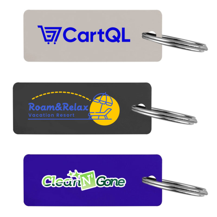 Personalized Rectangular shaped Aluminum Key Holders and Dog Tag