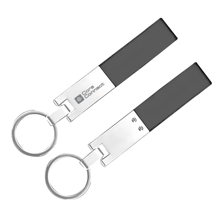 Personalized Zinc Keytags with Leather Strap and Key Ring