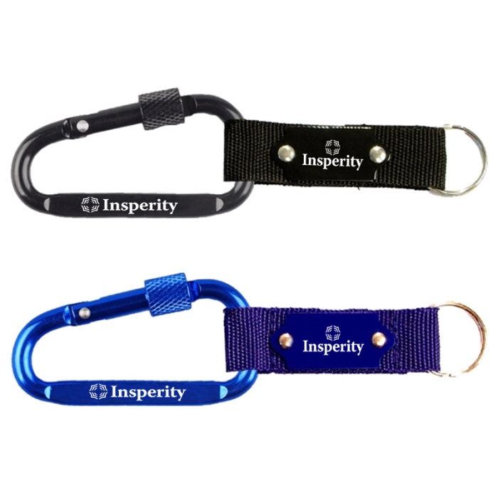 Promotional Carabiners with Secured Screw and Metal Plate