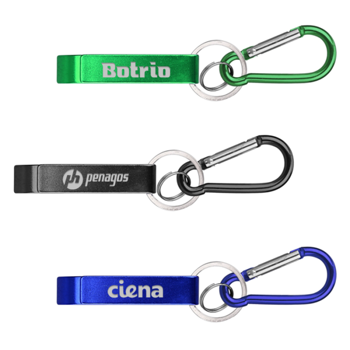 Promotional Deluxe Can and Bottle Opener Key Chains and Carabiner